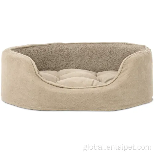 Dog Oval Fleece Suede Bed Pet Oval Terry Suede Fleece Bed with Mattress Factory